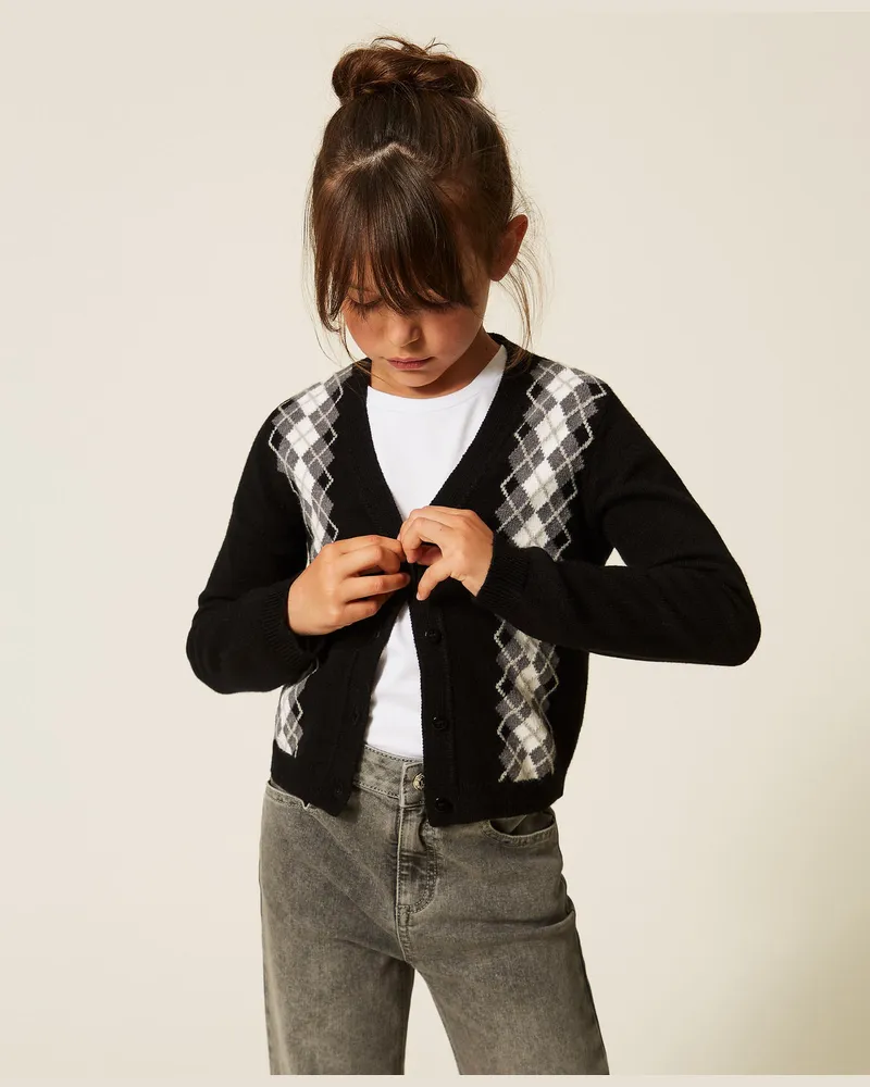 Twin-Set Strickcardigan mit Rautenmuster 