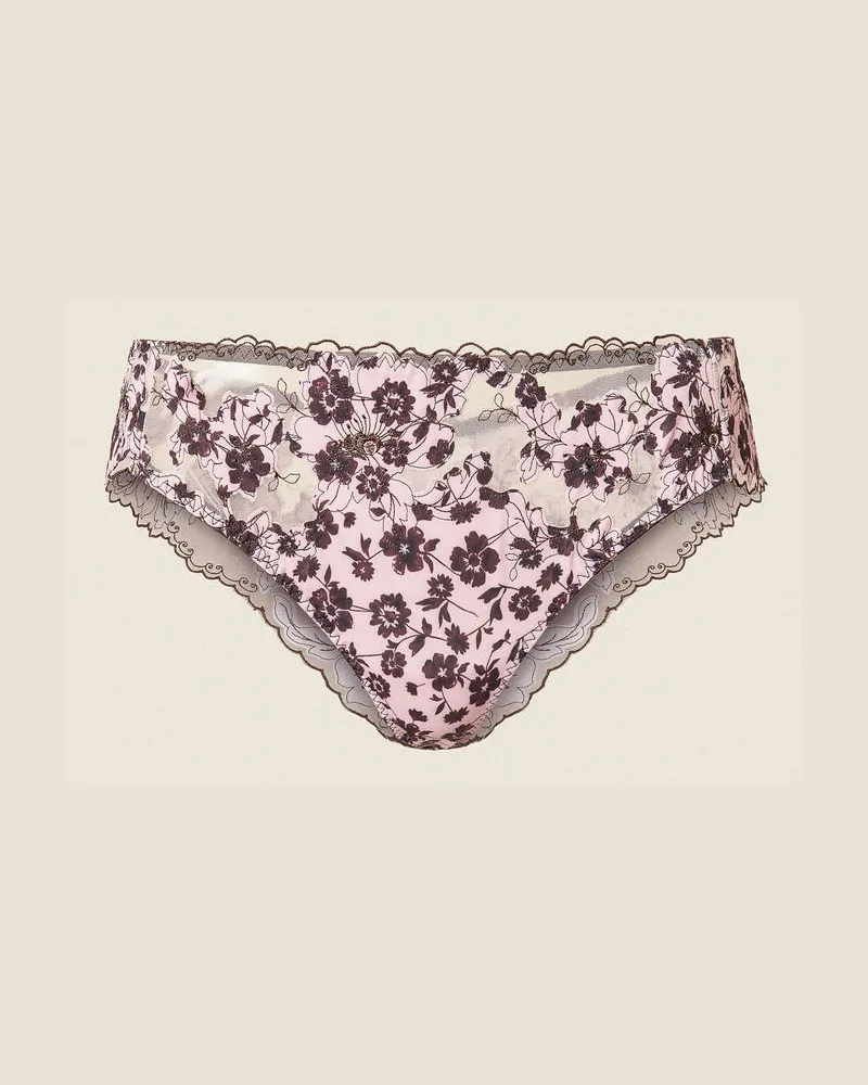 Twin-Set Brazilian-Slip mit Blumenprint Spitze