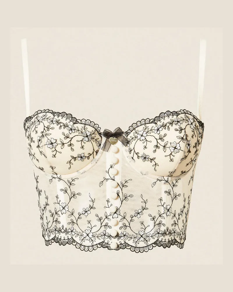 Twin-Set Bustier aus besticktem Tüll Stickerei