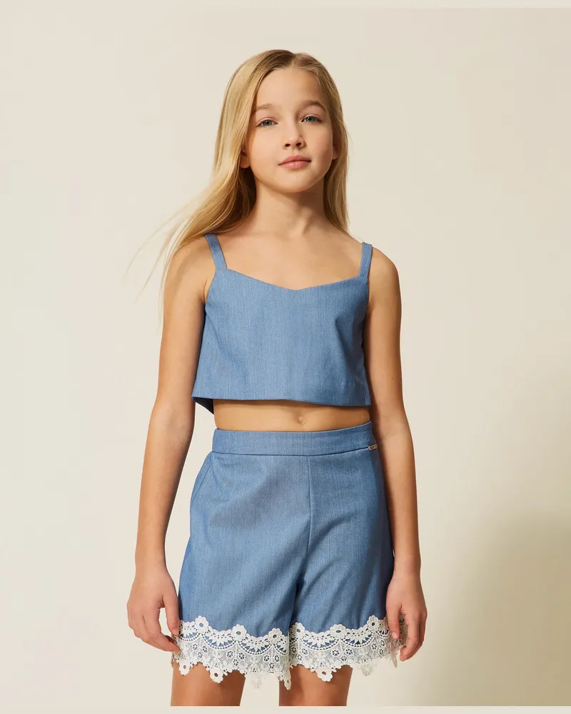 Twin-Set Figurbetontes Top mit fil-à-fil-Muster 