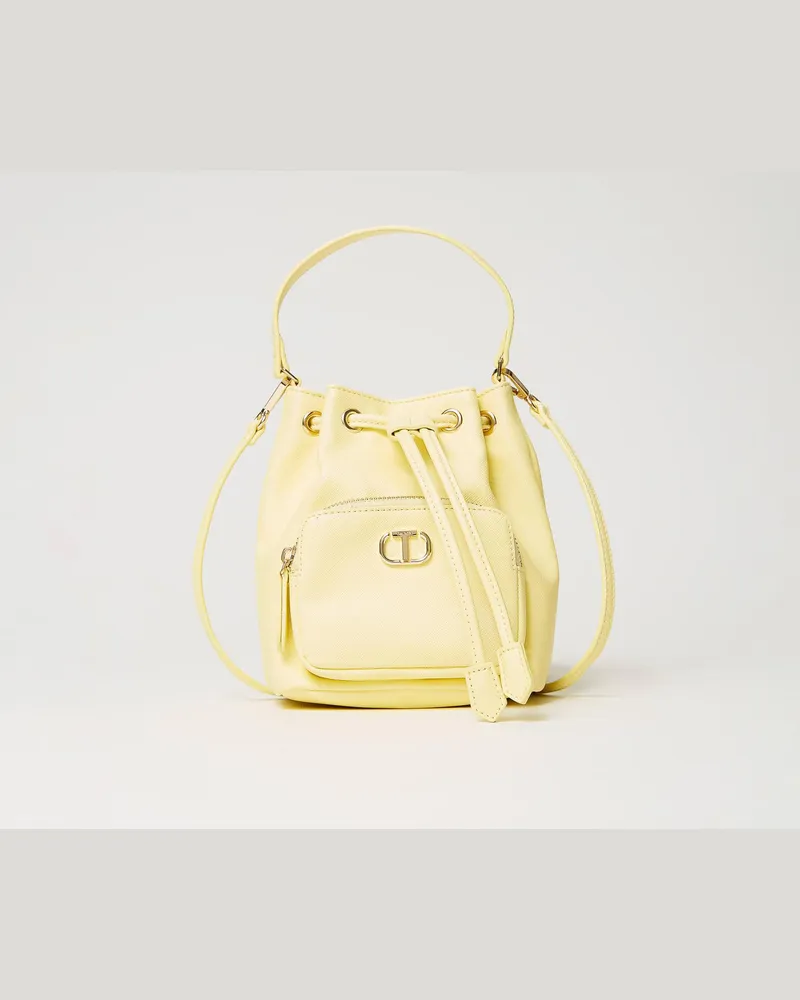 Twin-Set Taschen - Mini-Beuteltasche mit Oval T, „Light Lemon"-Gelb, Einheitsgröße 