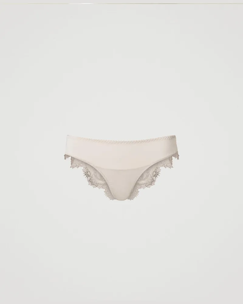 Twin-Set Unterwäsche - Brazilian-Slip aus Tüll mit Festondetails, Silver Gray, Größe: II 