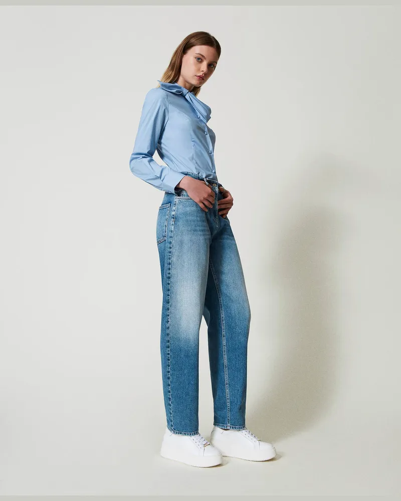 Actitude by Twinset Carrot-Fit-Jeans mit fünf Taschen, Helles Denim, Größe: 28 