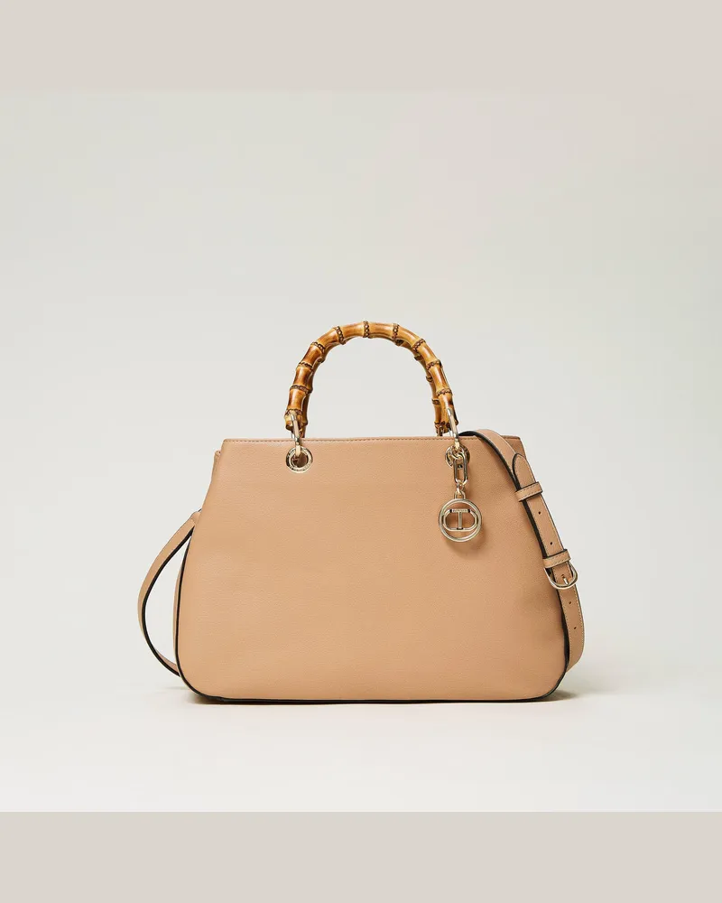 Twin-Set Taschen - Shopper „Florence" mit Bambushenkeln, „Hazelnut"-Braun, Einheitsgröße 