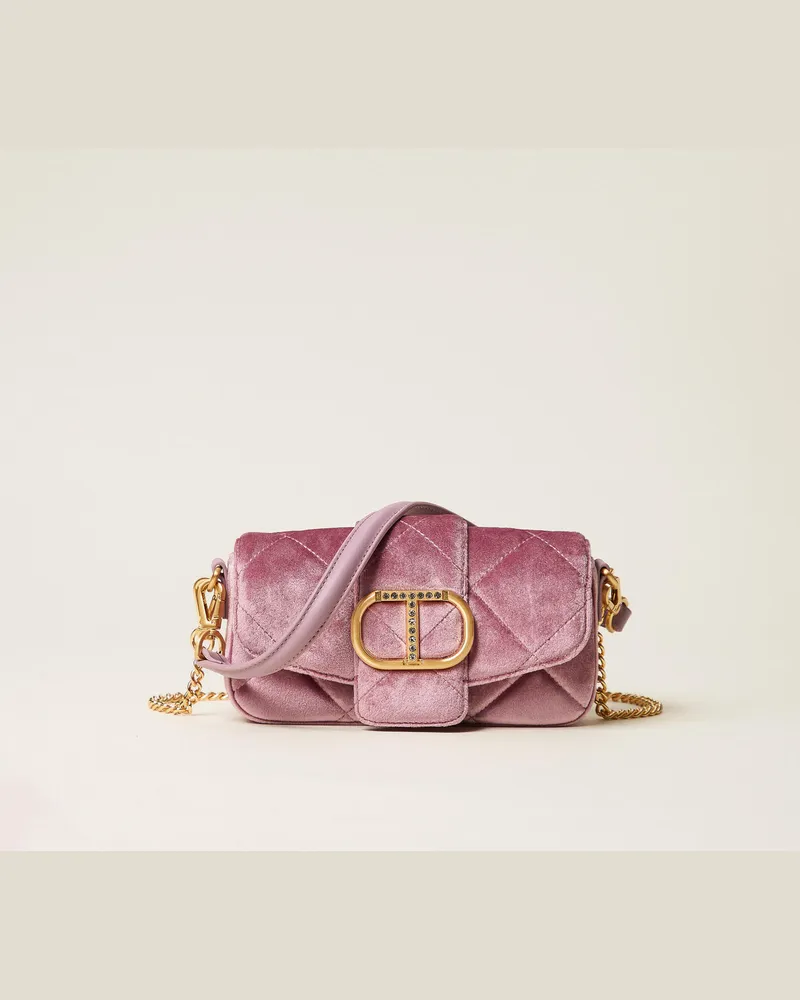 Twin-Set Taschen - Umhängetasche „Amie" aus Samt, Rose Mauve, Einheitsgröße 