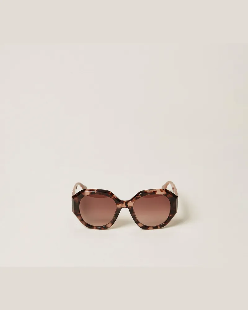 Twin-Set Oversized-Sonnenbrille, Damen, Gescheckt Gescheckt