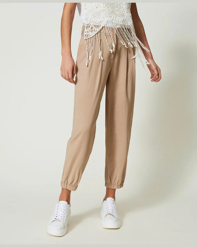 Actitude by Twinset Hosen - Joggers mit Falten, „Medal Bronze"-Braun, Größe „medal