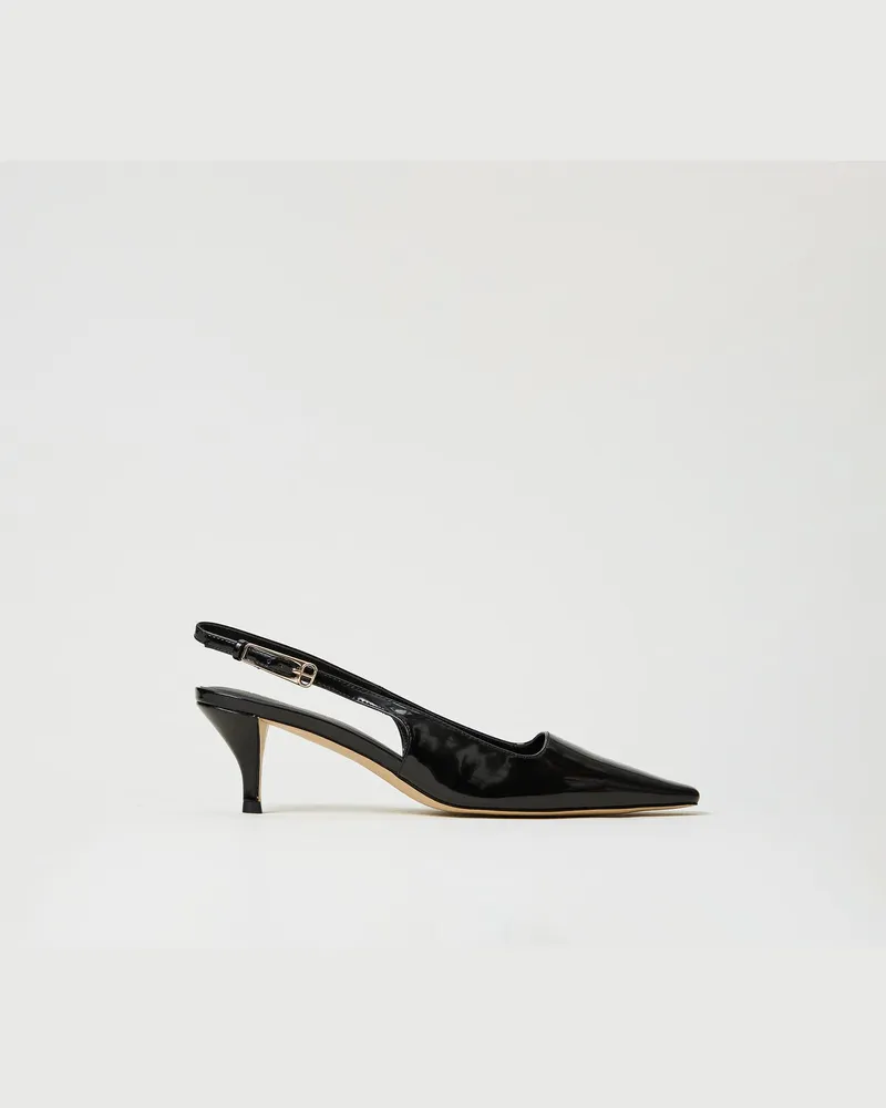 Twin-Set Schuhe - Slingback-Pumps in Lackoptik, Schwarz, Größe Schwarz