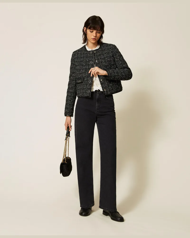 Twin-Set Wattierte Bouclé-Jacke Bouclé