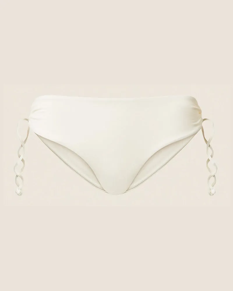 Twin-Set Bademode - Bikinislip mit Tunnelzug, Mattweiß, Größe Mattweiß