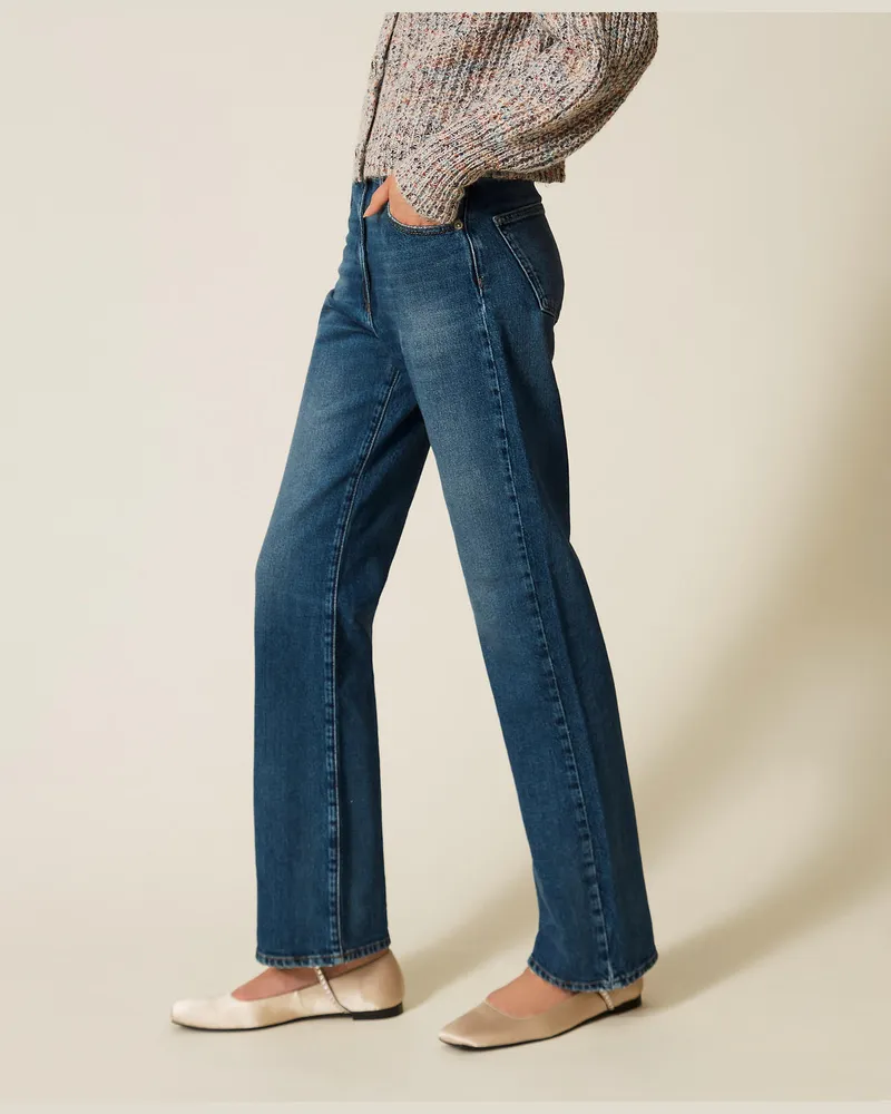 Actitude by Twinset 5-Pocket-Jeans in Straight-Fit, Mittleres Denim, Größe Mittleres