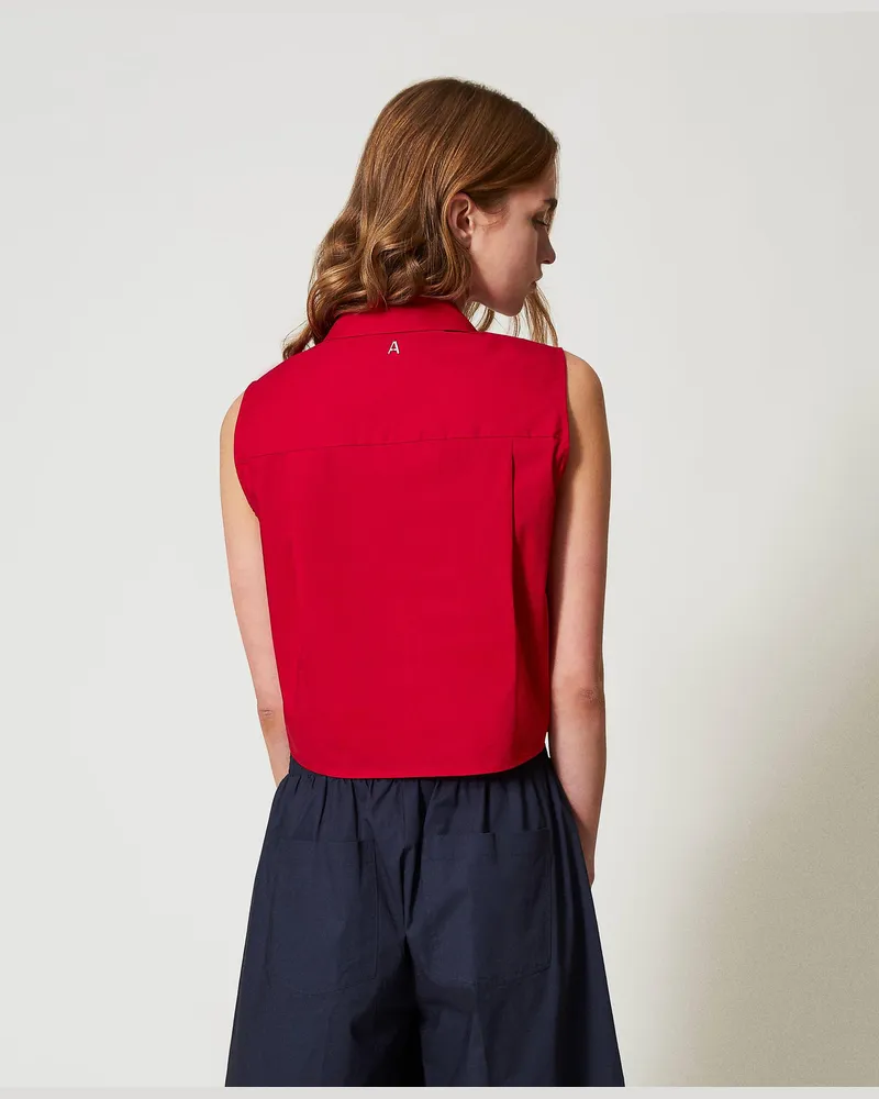 Actitude by Twinset Hemden - Cropped-Hemd mit Plissee, Love Potion, Größe Love
