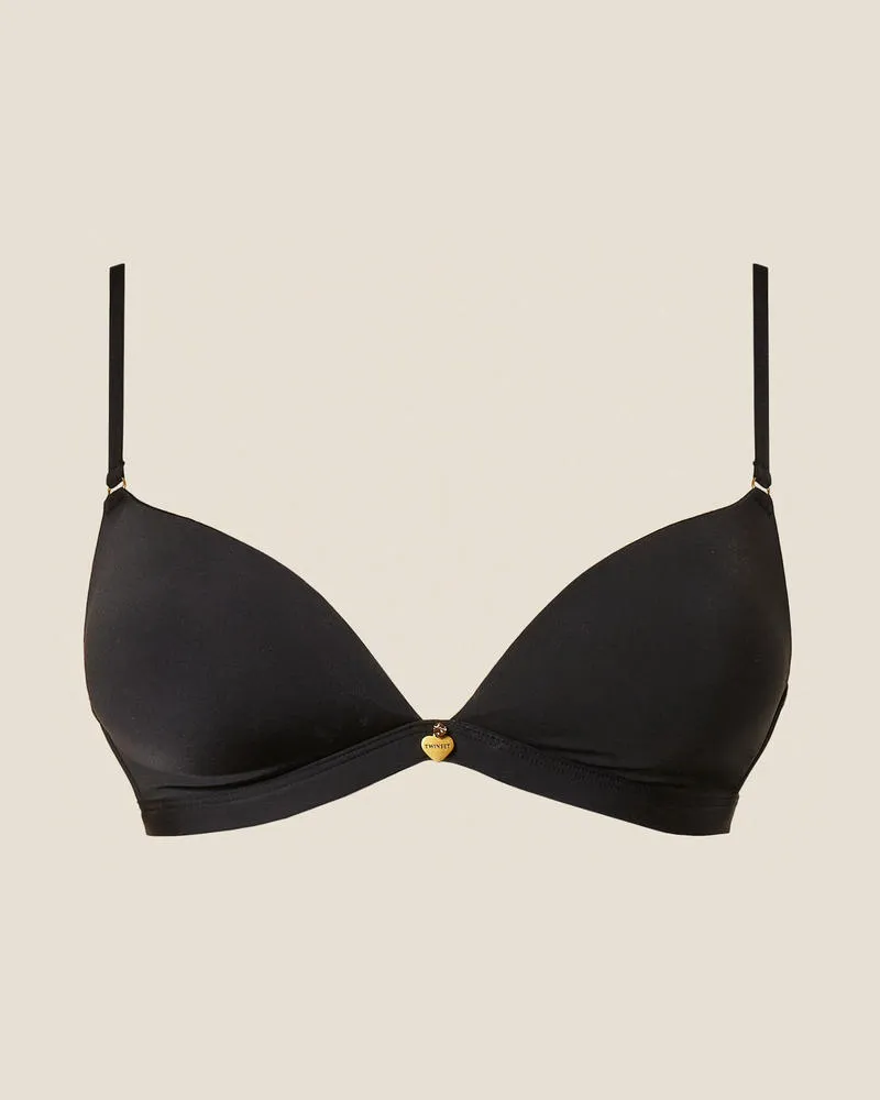 Twin-Set Unterwäsche - Triangel-BH aus Charmeuse, Schwarz, Größe Schwarz
