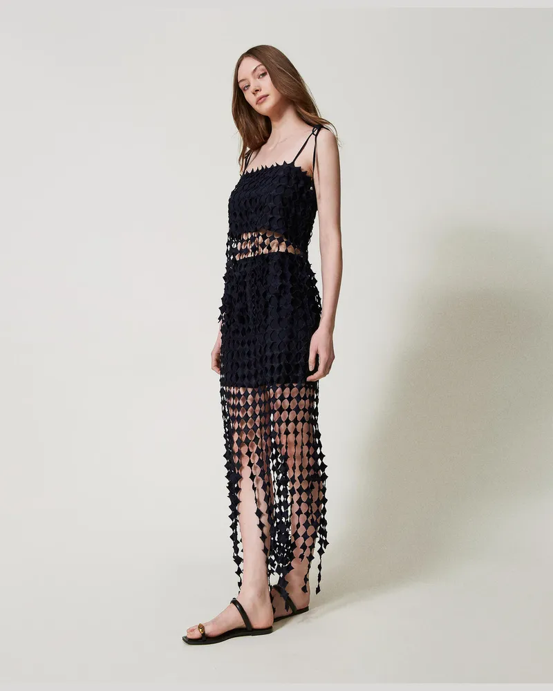 Twin-Set Bademode - Kurzer Häkelrock, Klassisches Blau, Größe: M 