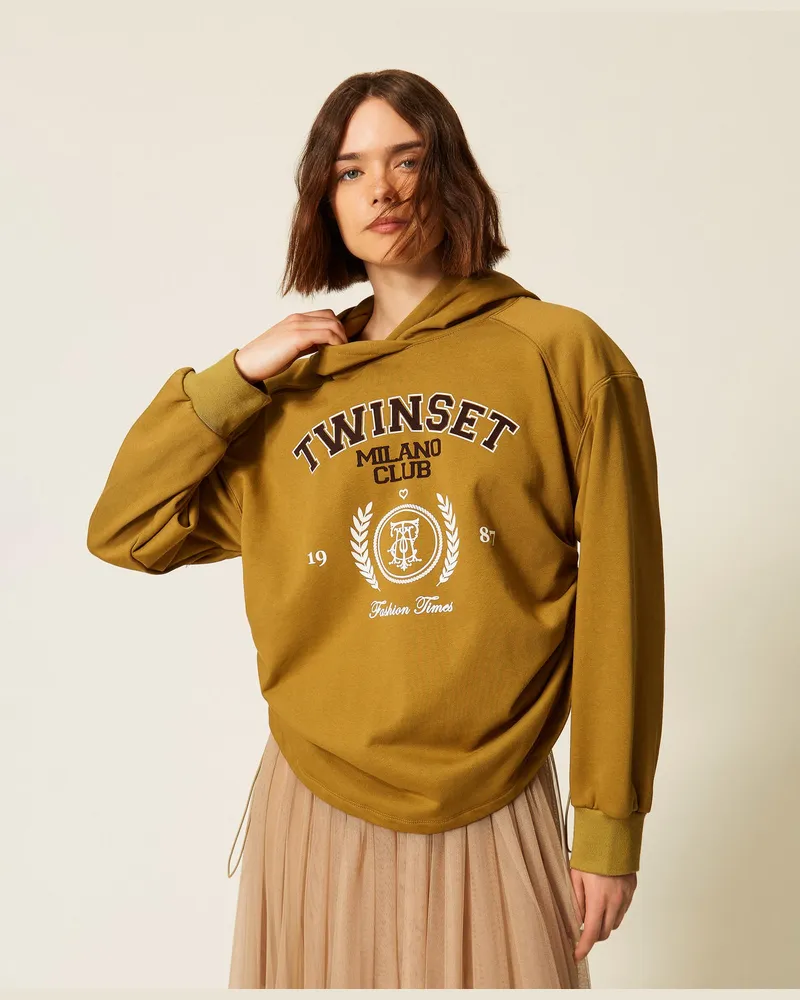 Twin-Set Sweatshirt mit Kapuze und Logodruck 