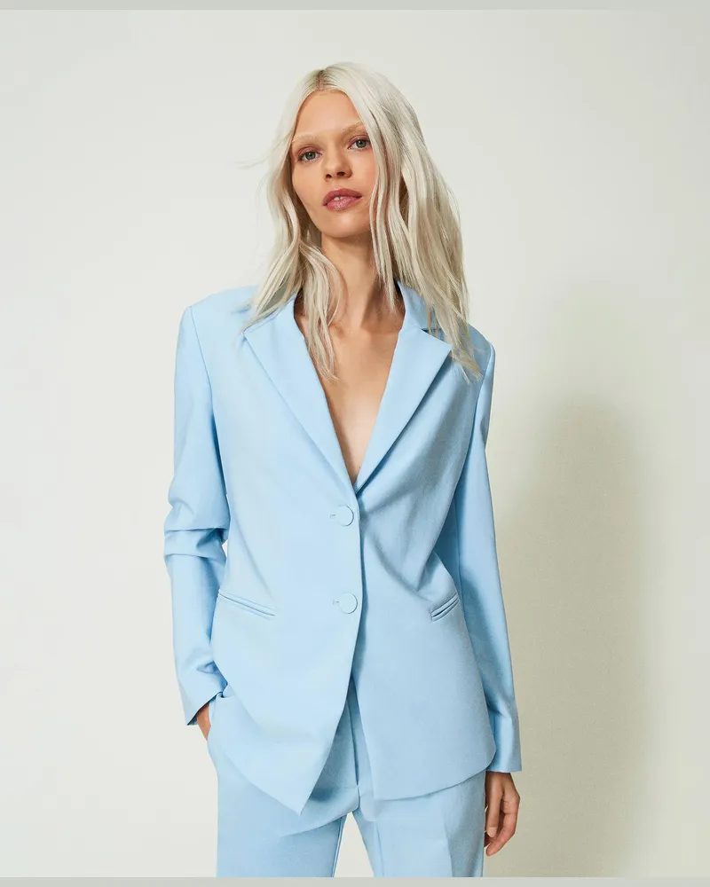 Actitude by Twinset Jacken und Outerwear - Blazer mit Cut-out, „Airy Blue"-Azur, Größe „airy