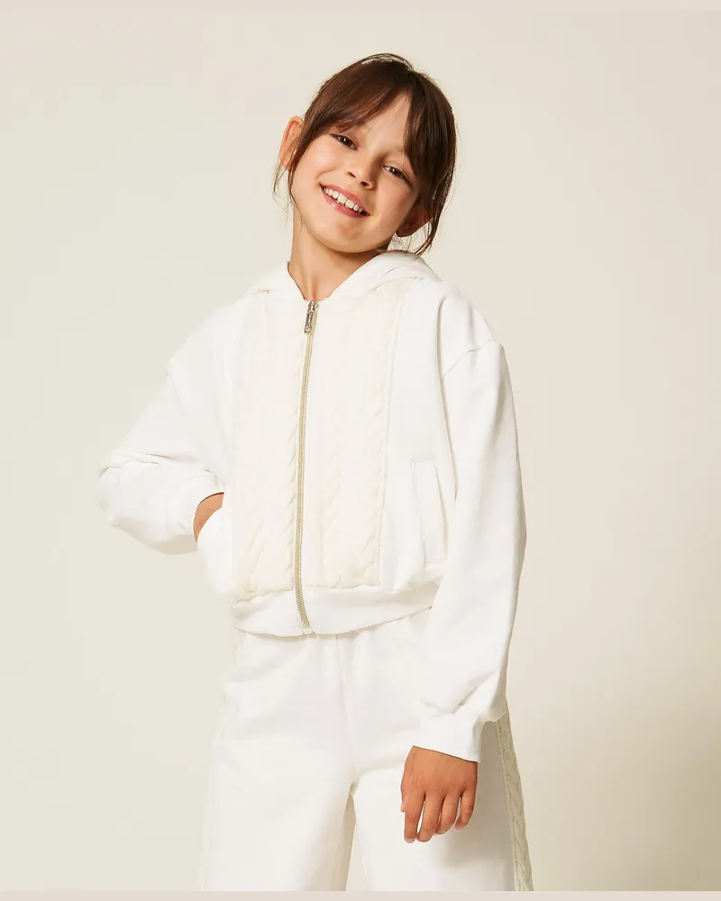 Twin-Set Sweatshirt mit Strickeinsätzen 