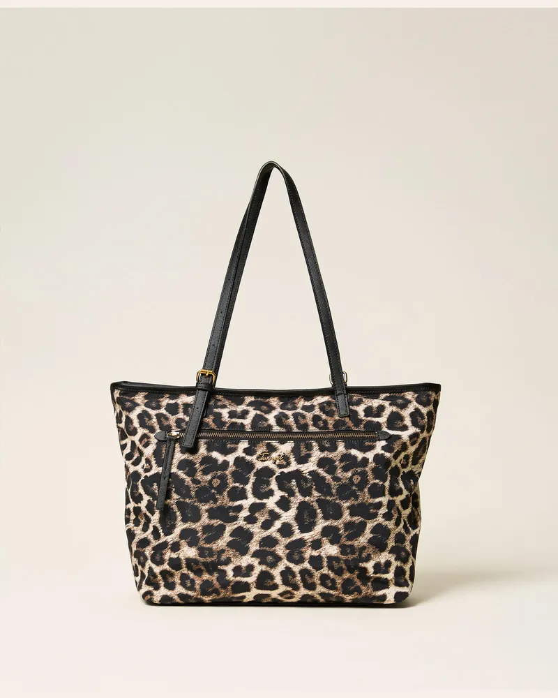 Twin-Set Shopper mit Animalprint Leopardenprint