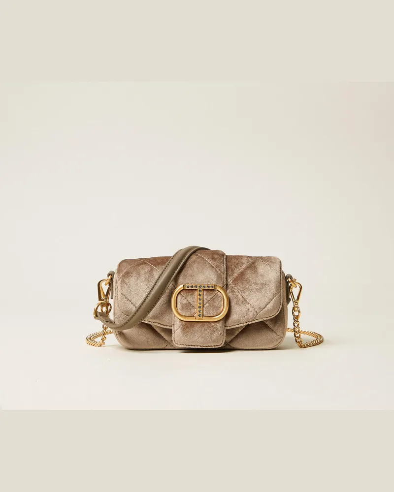 Twin-Set Taschen - Umhängetasche „Amie" aus Samt, Natural Beige, Einheitsgröße 