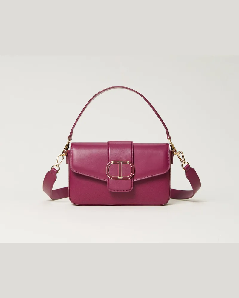 Twin-Set Taschen - Umhängetasche „Amie" aus Leder, Dunkellila, Einheitsgröße 