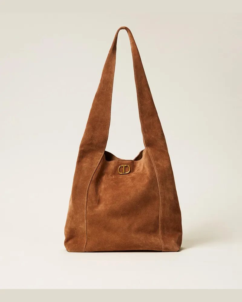 Twin-Set Taschen - Hobo-Bag „Ventotene" aus Rauleder, Einheitsgröße Leder