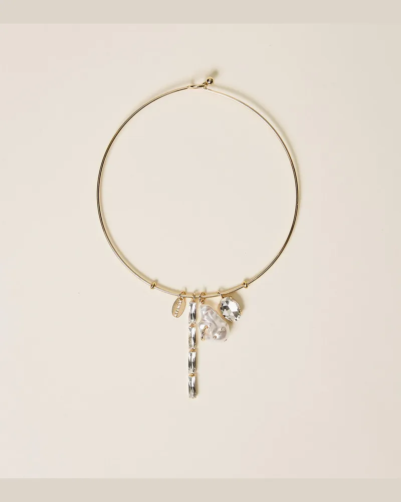 Twin-Set Accessoires - Halsreif mit Anhängern, New Gold, Einheitsgröße New