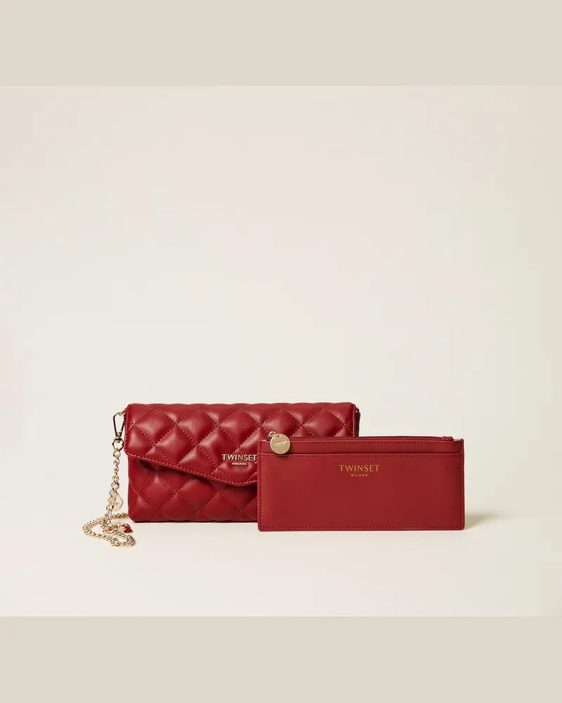 Twin-Set Brieftaschen-Set mit Logo, Damen, Pompejanisch-Rot Pompejanisch-rot