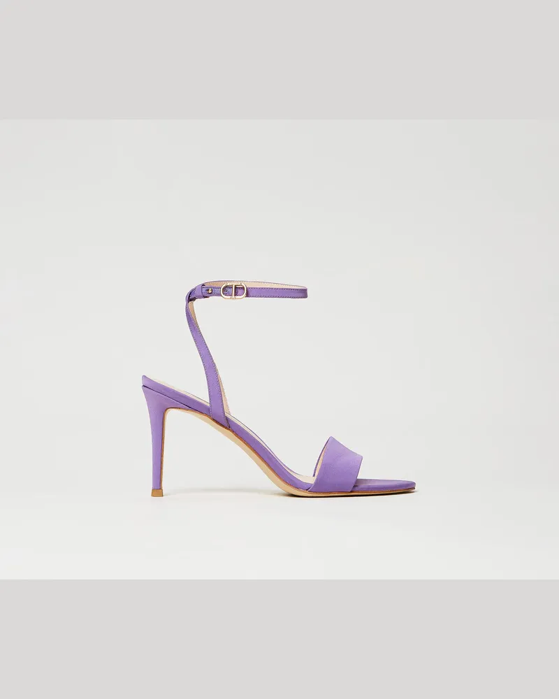Twin-Set Schuhe - Riemchensandalette aus Satin, Hyazinthenlila, Größe Hyazinthenlila