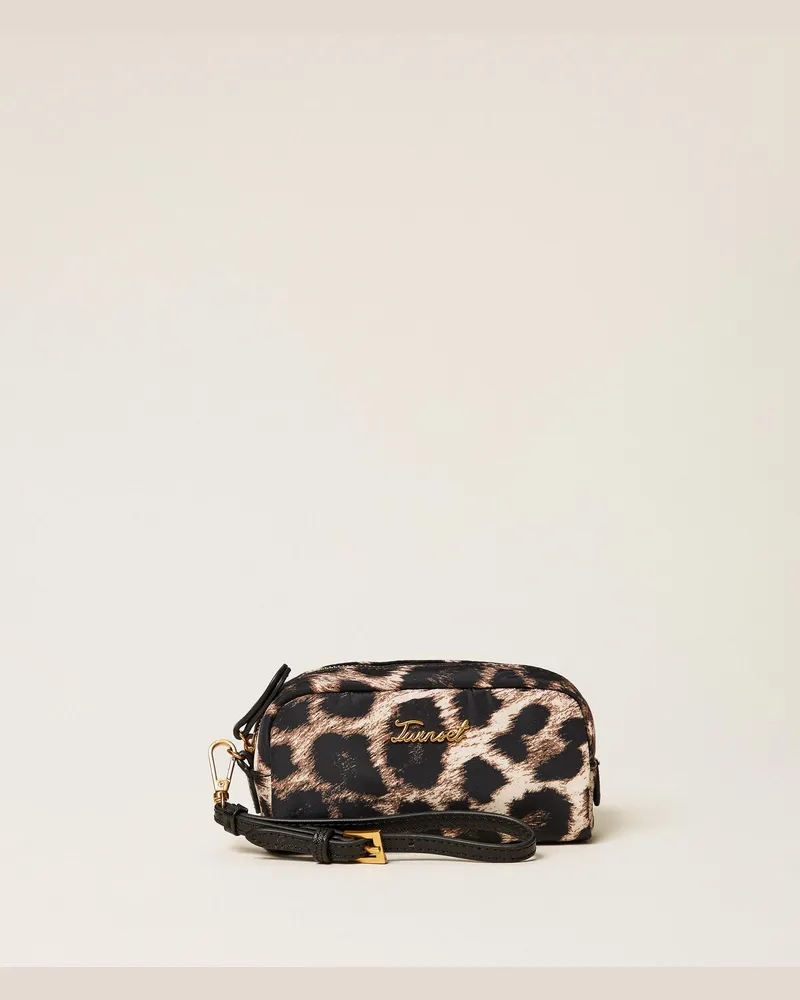 Twin-Set Mini-Tasche mit Animal-Print, Damen, Leopardenprint Leopardenprint