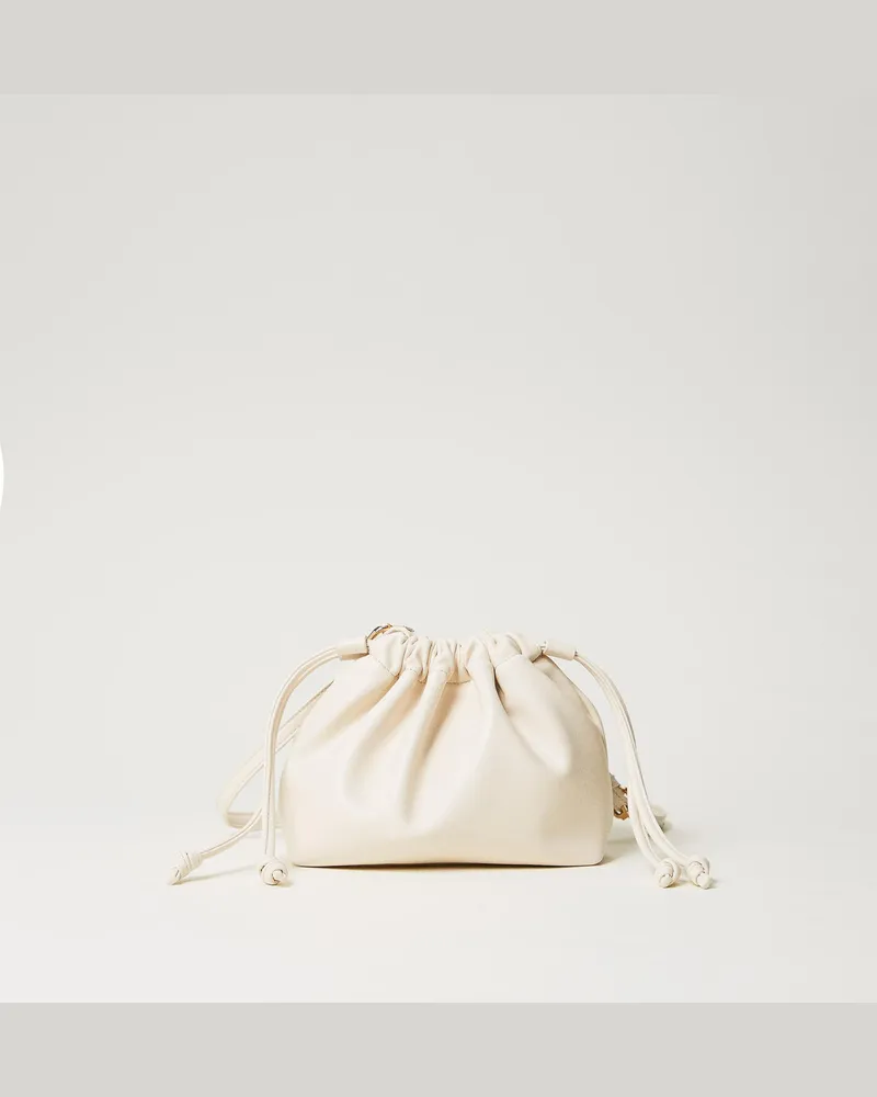 Twin-Set Taschen - Umhängetasche mit Raffung, Weiß Schnee, Einheitsgröße Weiß