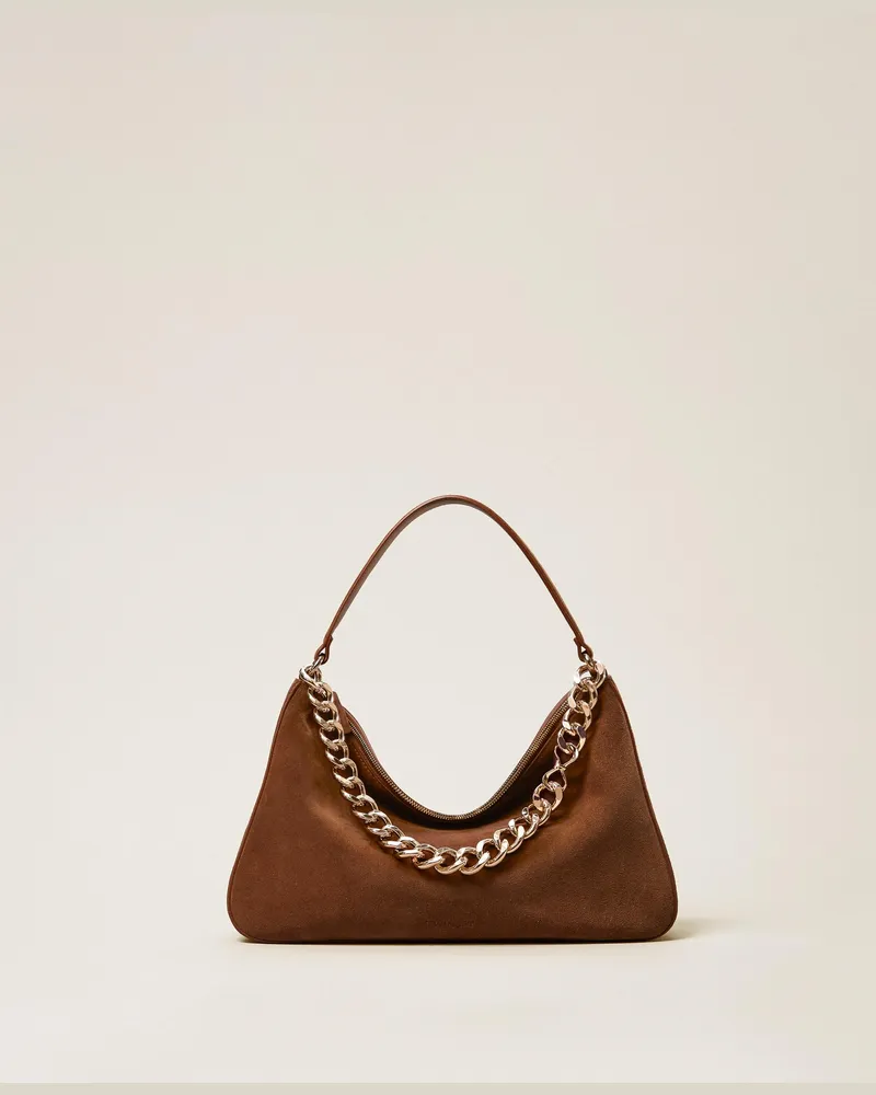 Twin-Set Mittelgroße Tasche 'Liliane' aus Rauleder, Damen, Leder Leder