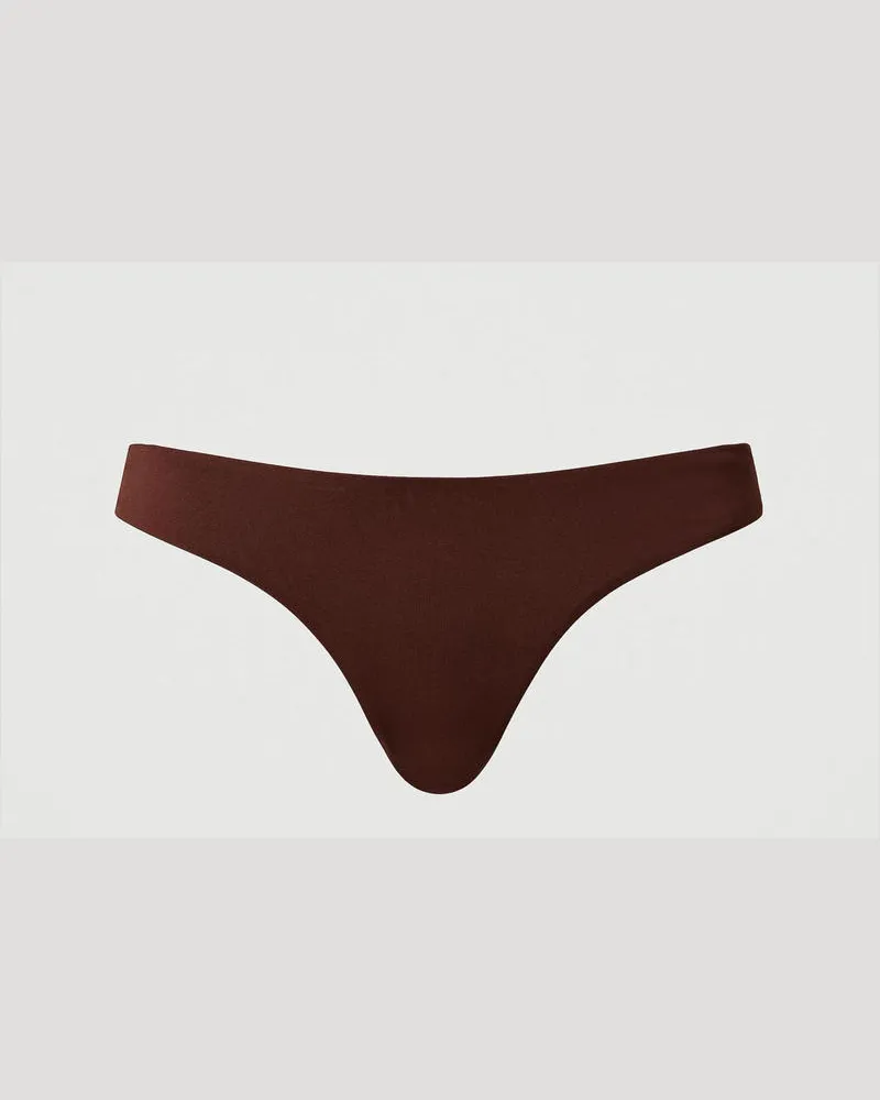 Twin-Set Bademode - Mini-Brazilian-Bikinihose mit Oval T, Brown Stone, Größe Brown