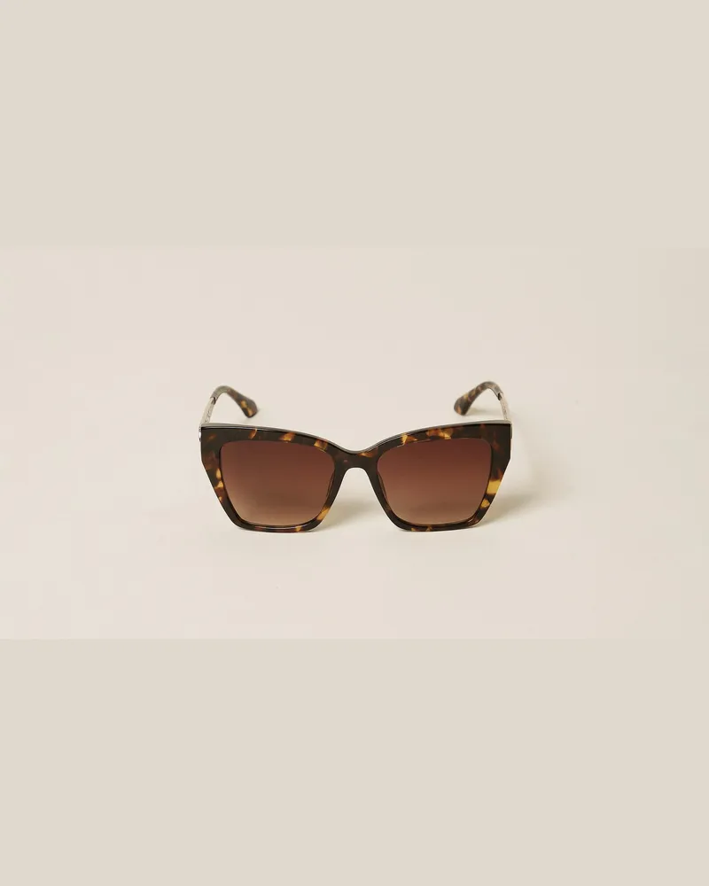 Twin-Set Schmetterlings-Sonnenbrille aus Acetat, Damen, Light Havana Light