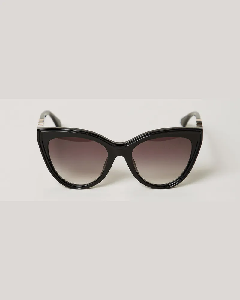 Twin-Set Accessoires - Sonnenbrille in Schmetterlingsform, Shiny Black, Einheitsgröße Shiny