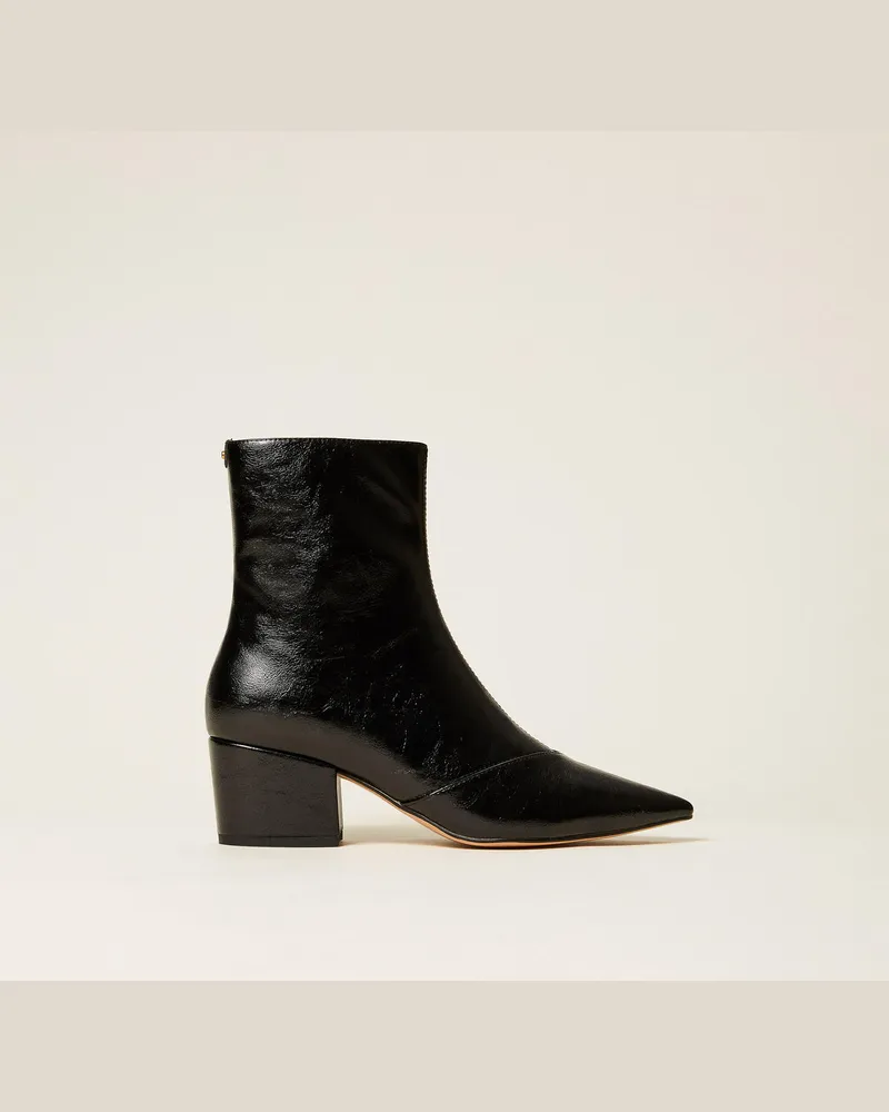 Twin-Set Schuhe - Stiefelette mit spitzer Schuhspitze, Schwarz, Größe Schwarz
