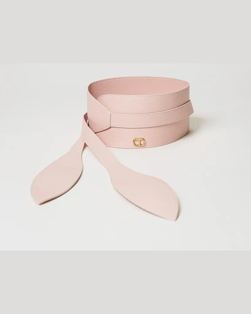 Twin-Set Accessoires - Bindegürtel mit Oval T, Parisienne Rosa, Größe Parisienne