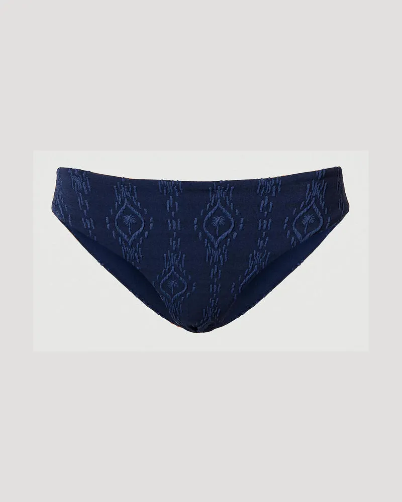 Twin-Set Bademode - Brazilian-Bikinihose mit eingeprägtem Dessin, Blackout Blau, Größe: III 