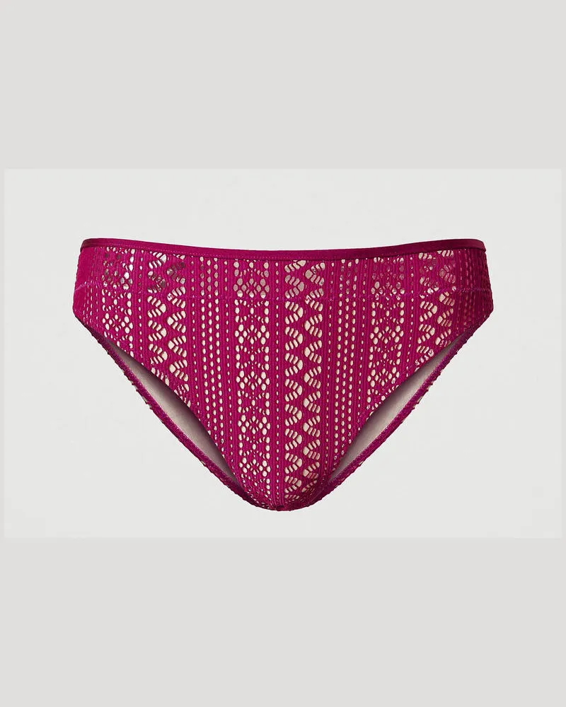 Twin-Set Bademode - Bikinihose in Spitzenoptik, Magentaviolett, Größe: V 