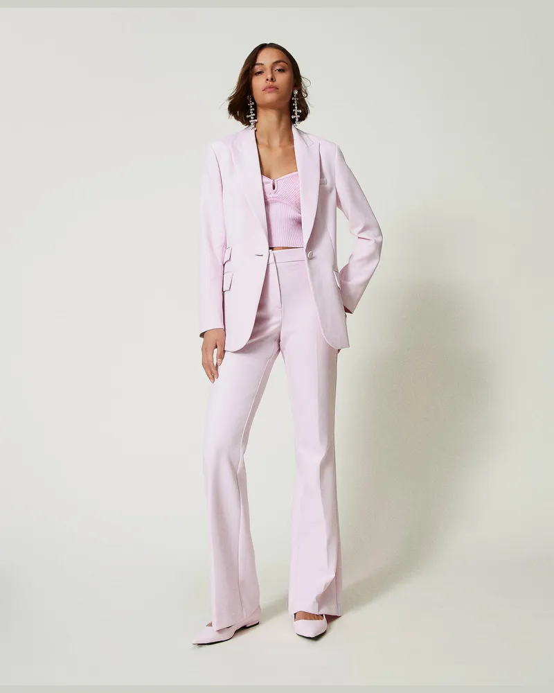 Actitude by Twinset Hosen - Flare-Hose aus Crêpe-Cady, „Pink Tulle"-Rosa, Größe „pink