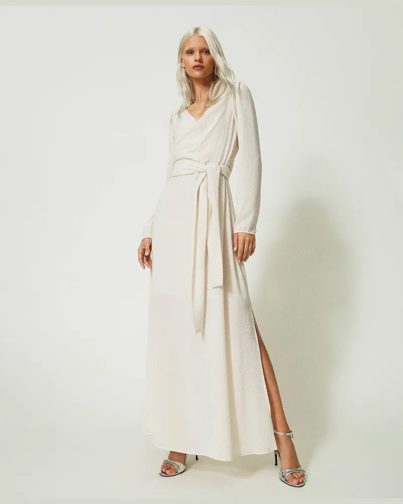 Actitude by Twinset Kleider - Maxikleid aus Fil-Coupé-Krepp, Chantily, Größe Chantily