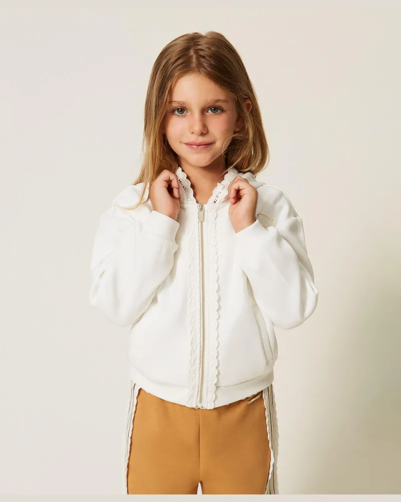 Twin-Set Baby-Sweatshirt aus Scuba-Gewebe mit Spitze 