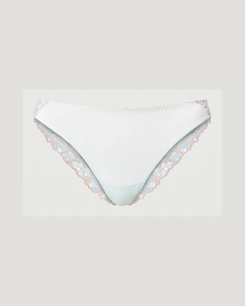 Twin-Set Unterwäsche - Brazilian-Slip aus besticktem Tüll, Zweifarbig Star Blue / Old Rose, Größe: III 