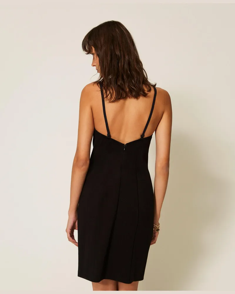 Actitude by Twinset Kleider - Kurzes Bustierkleid mit Strass, Schwarz, Größe Schwarz