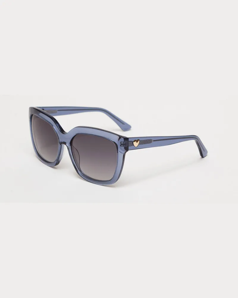 Twin-Set Accessoires - Eckige Sonnenbrille, Grau / HellBlau, Einheitsgröße Grau