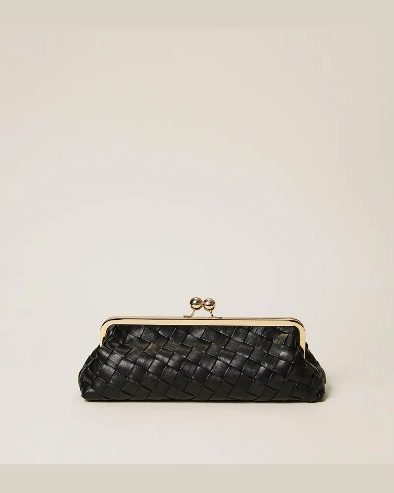 Twin-Set Taschen - Handgeflochtene Clutch, Schwarz, Einheitsgröße Schwarz