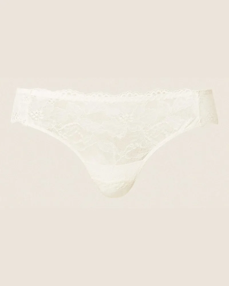 Twin-Set Brazilian-Slip aus Spitze, Damen, Perlmutt Perlmutt