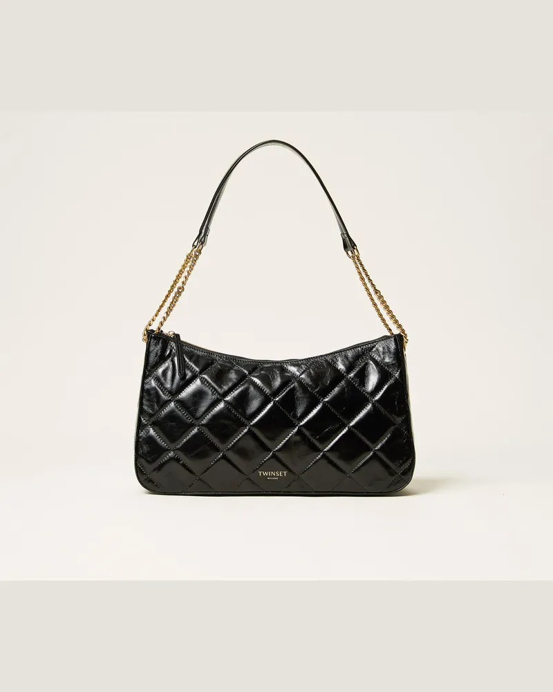 Twin-Set Große Liliane Tasche aus gestepptem Leder 