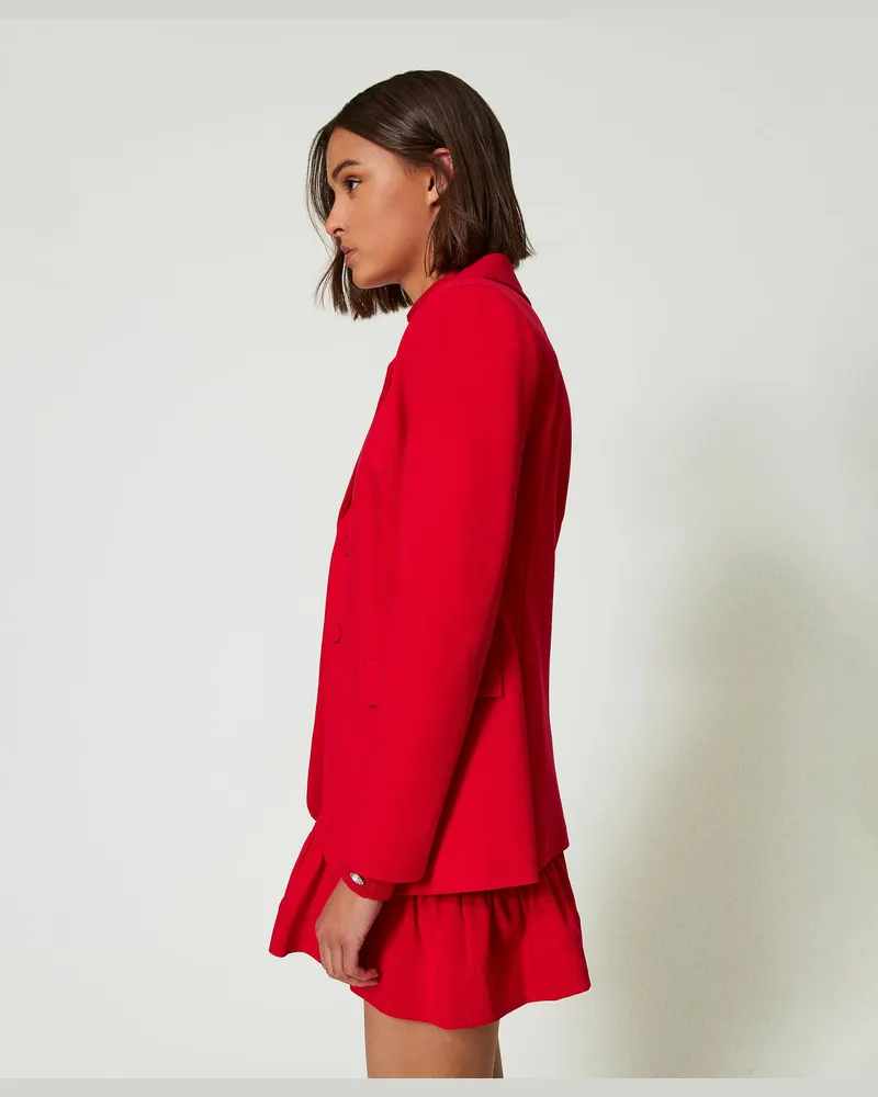 Actitude by Twinset Jacken und Outerwear - Einreihiger Blazer, Flammrot, Größe Flammrot