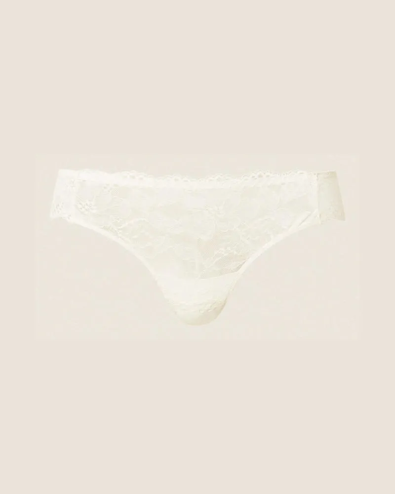 Twin-Set Brazilian-Slip aus Spitze Perlmutt