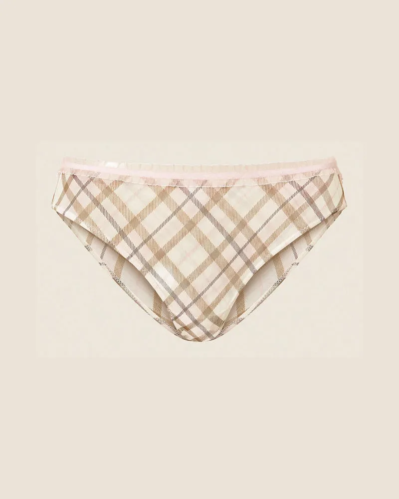 Twin-Set Slip aus Charmeuse mit Karomuster Karoprint